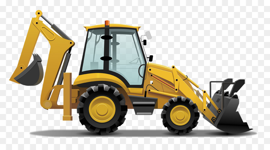 Car cartoon bulldozer excavator. Backhoe clipart yellow