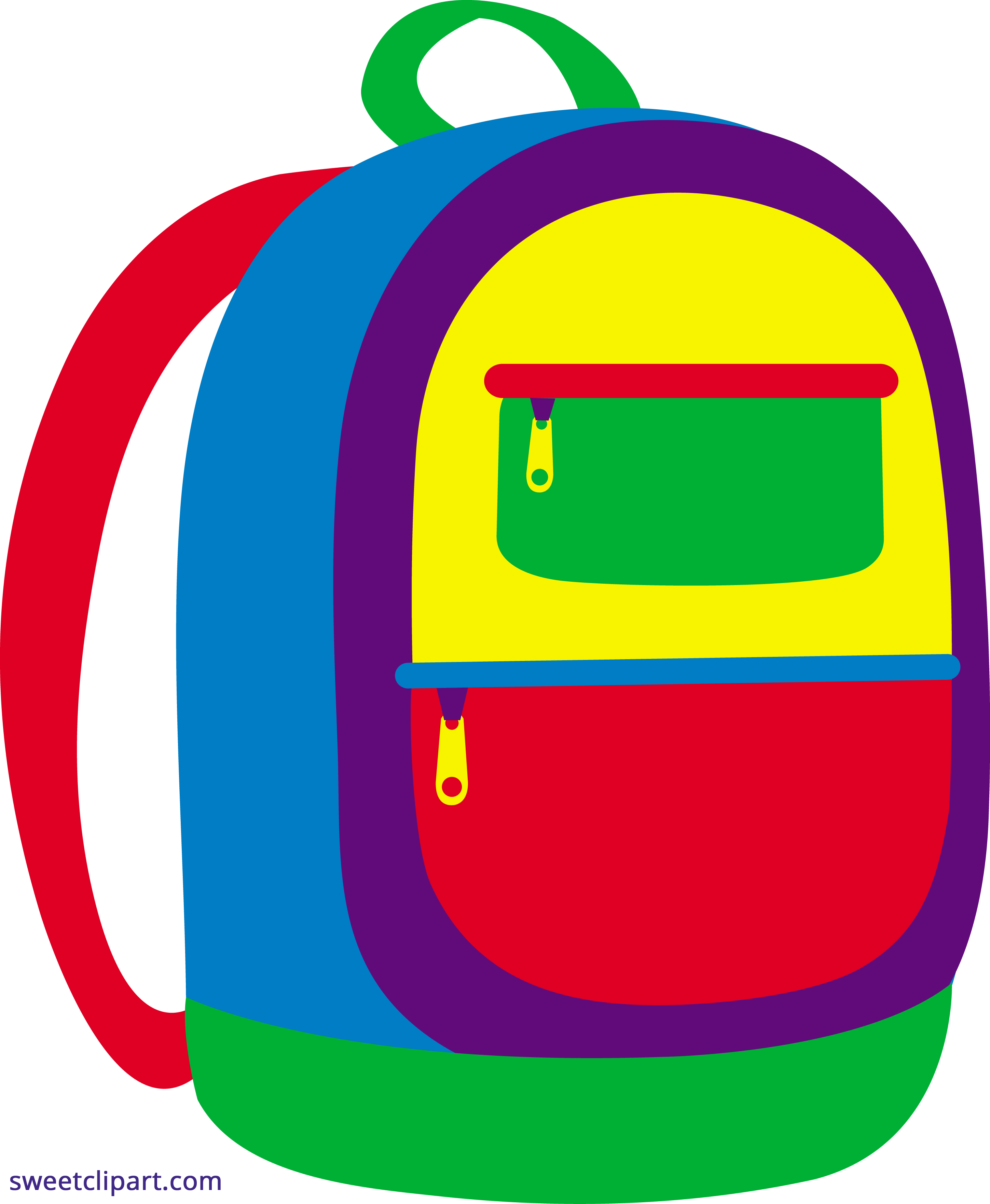 Backpack clipart. Colorful sweet clip art