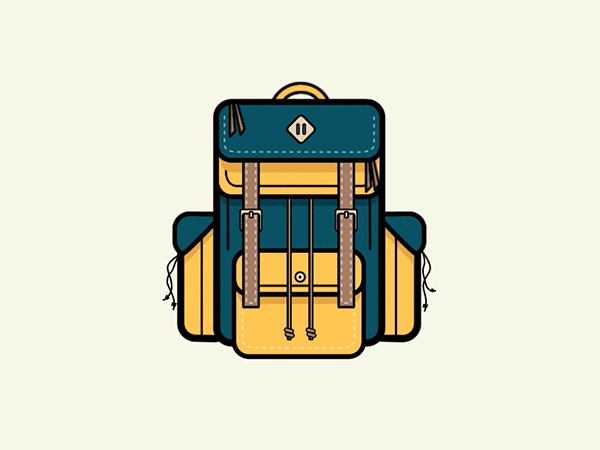 Camping on behance . Backpack clipart animation