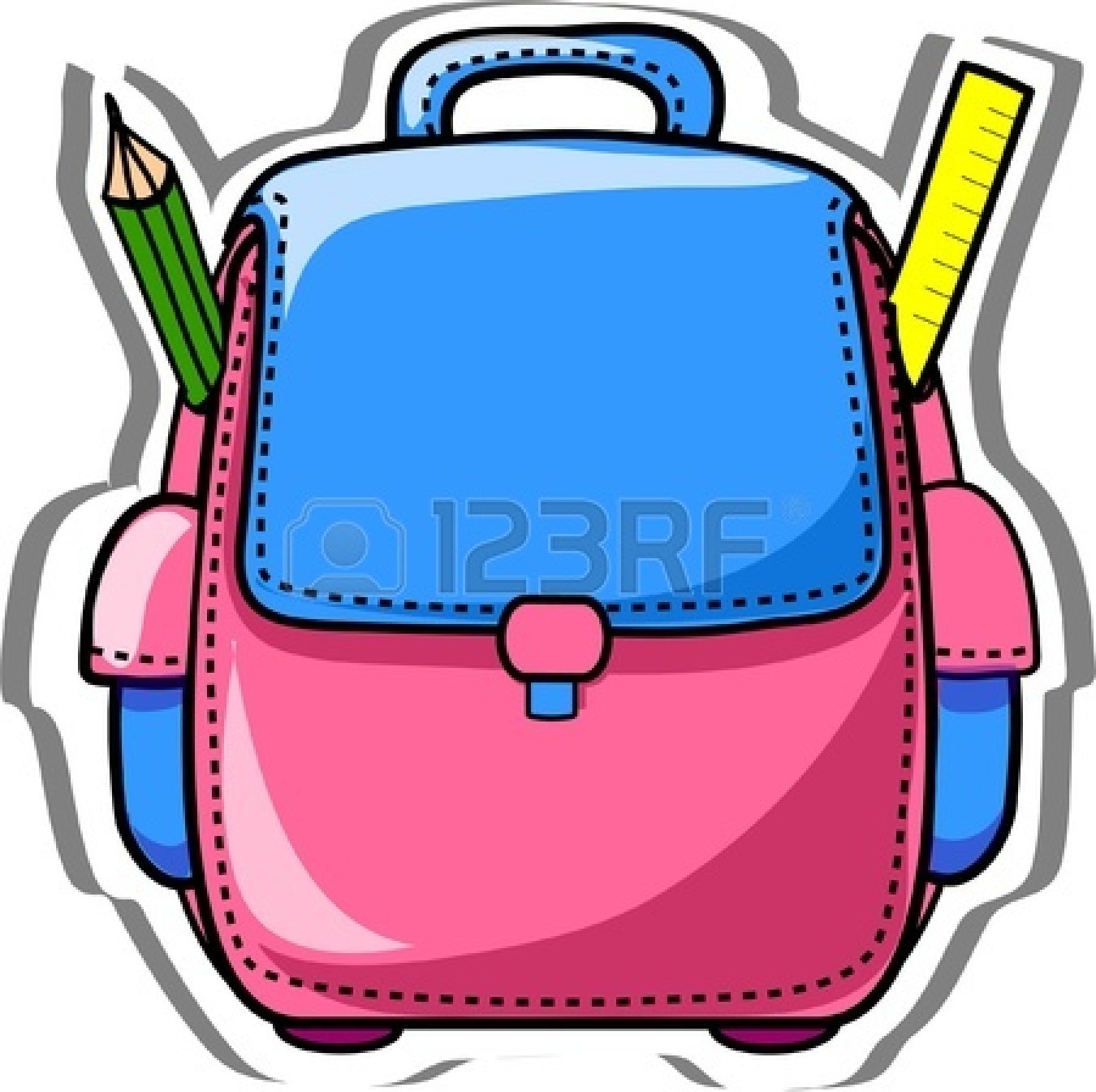 Backpack clipart cute backpack. Open school 