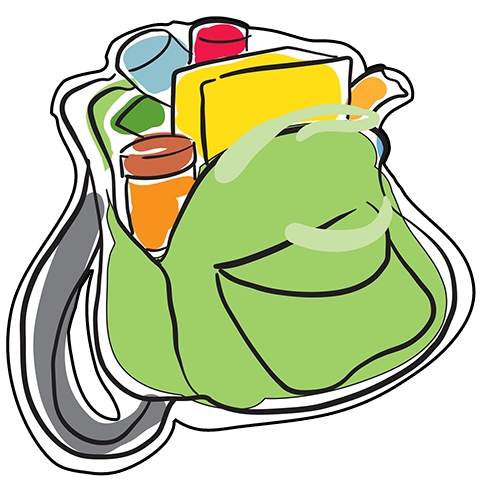 Fill the wivb. Backpack clipart food