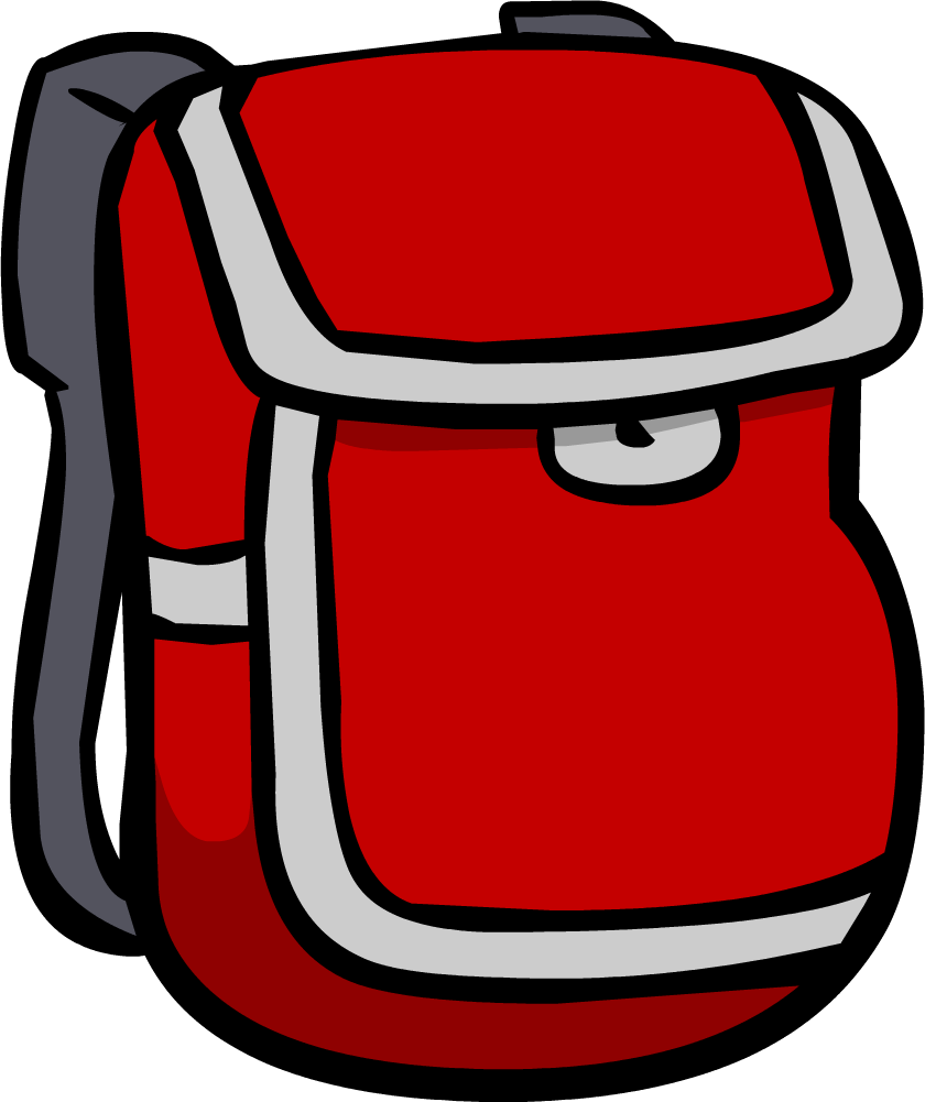 Backpack clipart knapsack. Red club penguin wiki