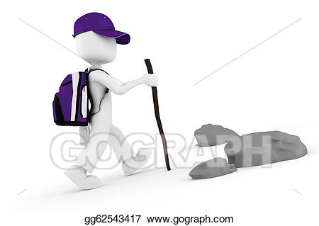 Backpack clipart mountain. D man tourist with