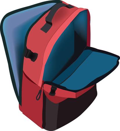 clipart backpack open