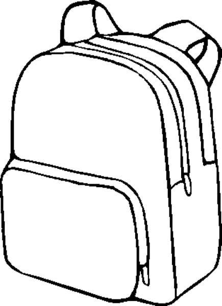 Backpack clipart plain. Black and white letters