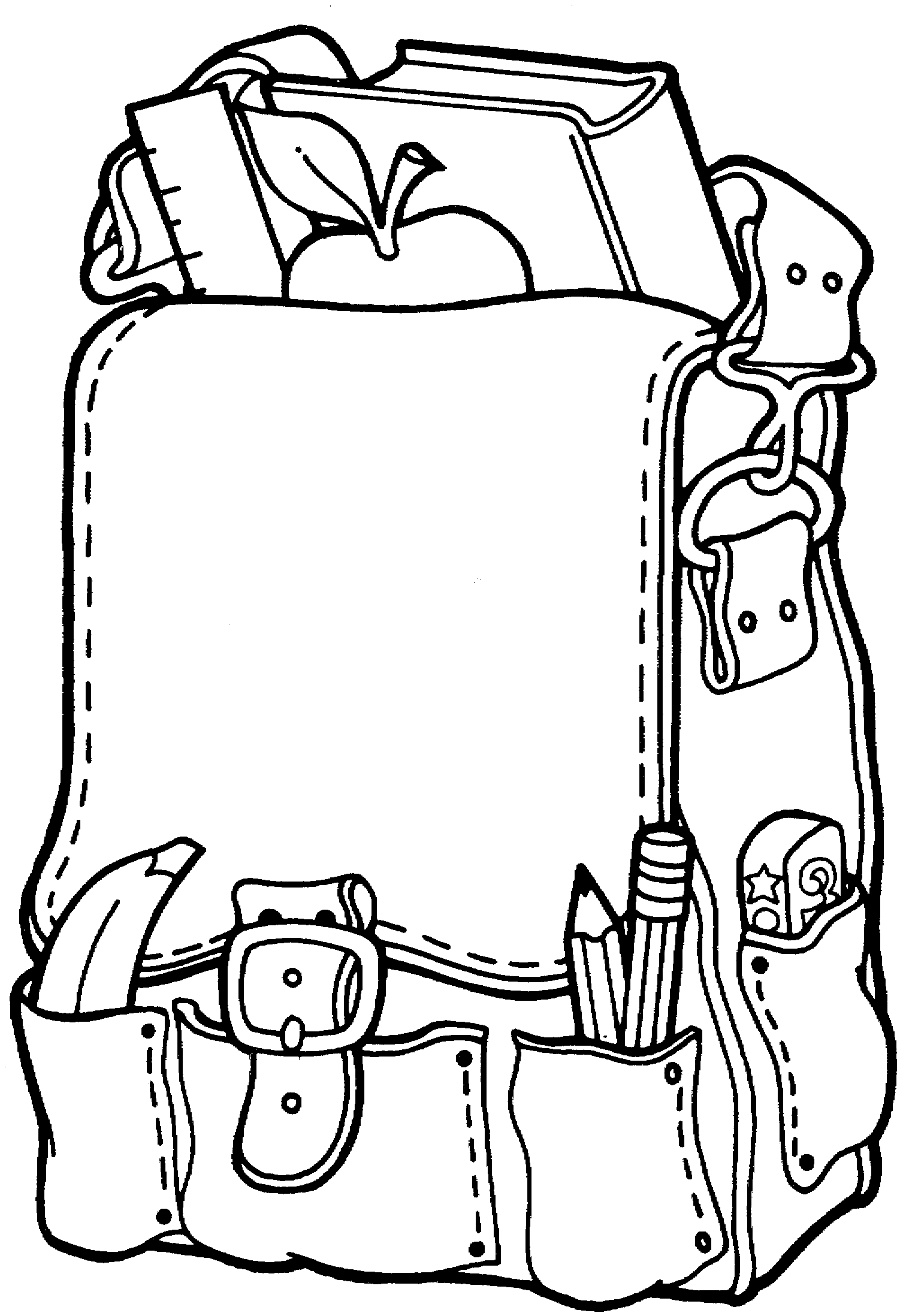 Backpack clipart printable. Free coloring pages for