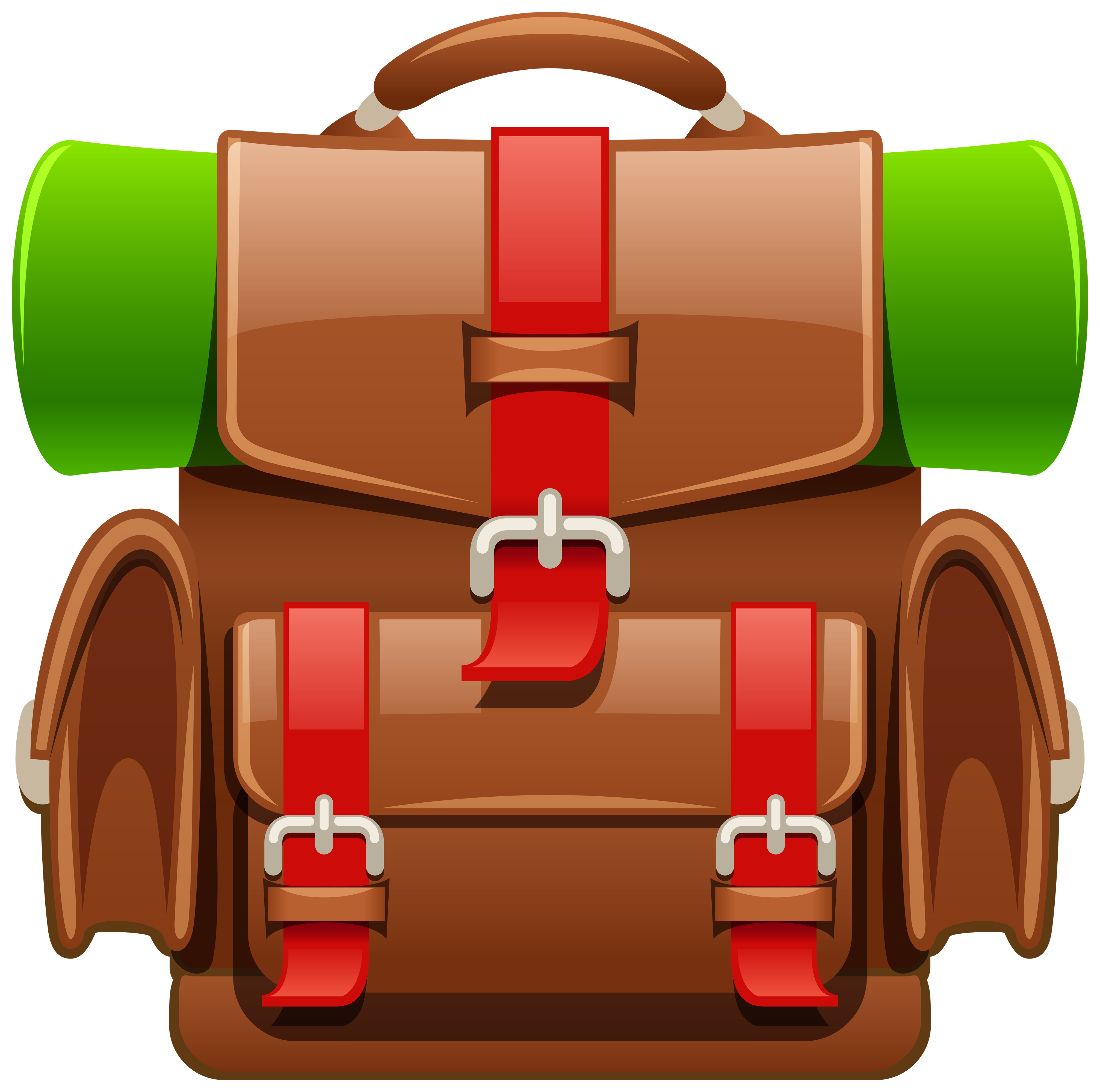 Brown tourist png image. Backpack clipart transparent background