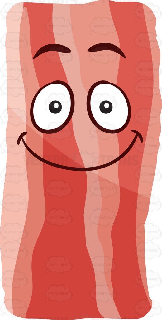 A smiling strip of. Bacon clipart animated