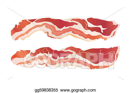 Bacon clipart bacon strip. Clip art vector cooked