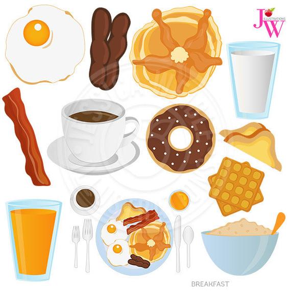 Digital clip art donut. Breakfast clipart breakfast food