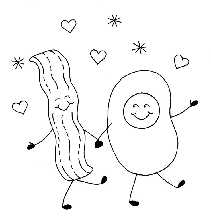 Bacon clipart coloring page. Eggs drawing at getdrawings