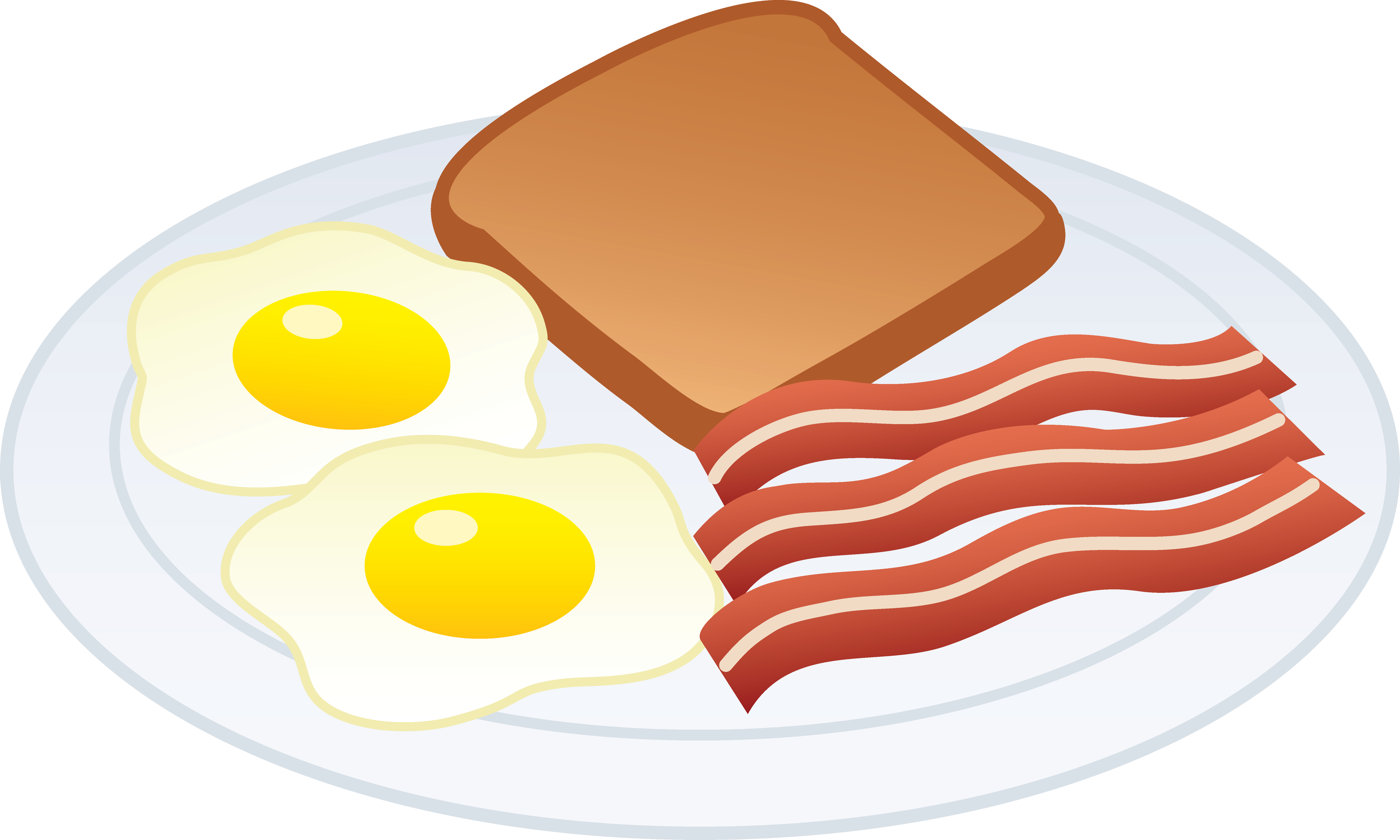 Plate of bacon . Dishes clipart bhojan