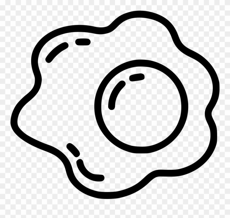 Drawing svg fried egg. Bacon clipart outline