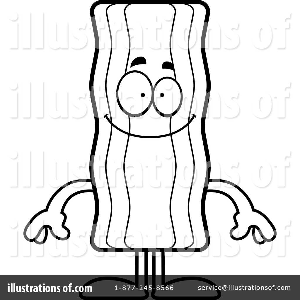 Mascot illustration by cory. Bacon clipart outline