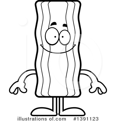 Mascot illustration by cory. Bacon clipart outline