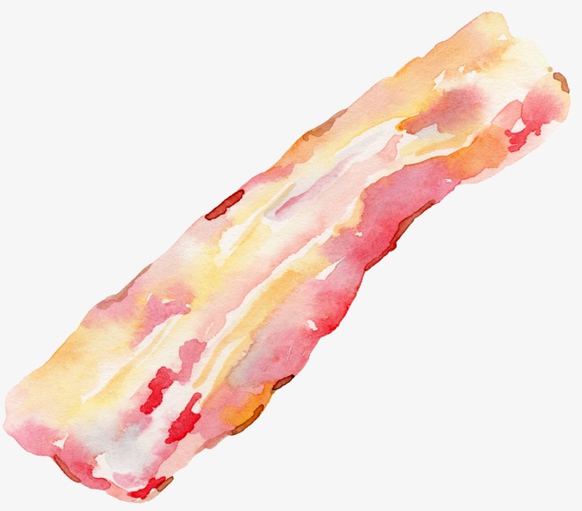 Bacon clipart pink food. Painted hand png image
