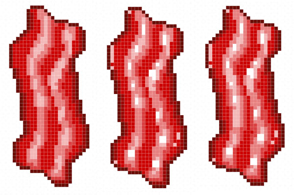 Bacon clipart pixel art. Create a series of