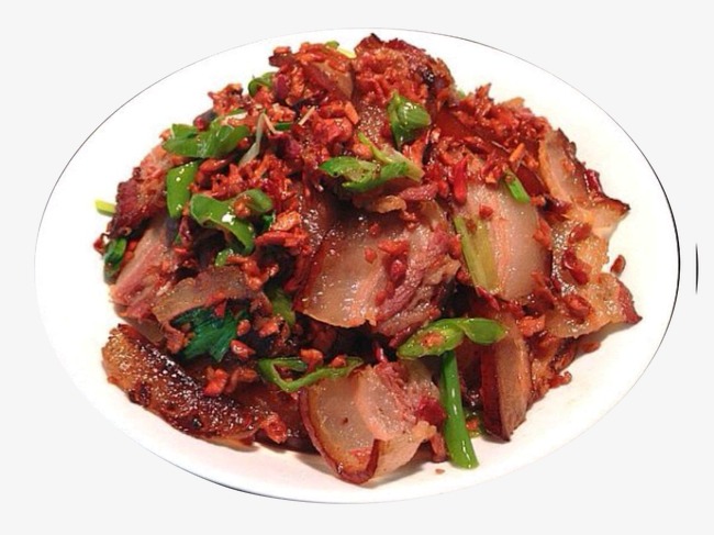 Spicy cooked twice png. Bacon clipart pork food