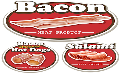 Cancer warning labels sought. Bacon clipart processed meat