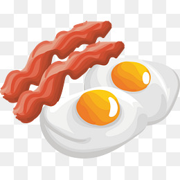 Egg package breakfast food. Bacon clipart vector