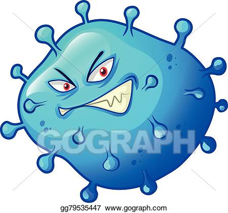 Vector stock blue with. Bacteria clipart angry