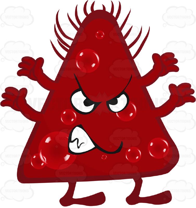 Pin on education . Bacteria clipart angry