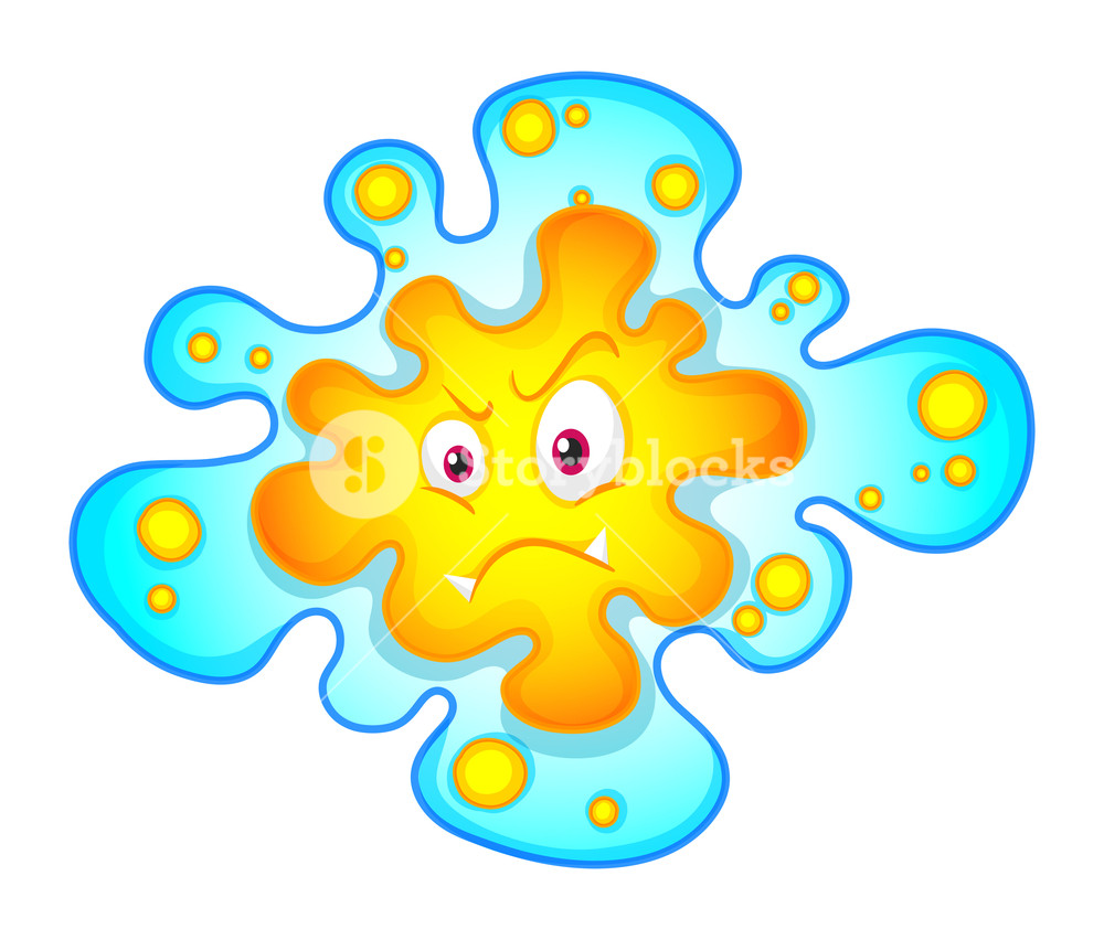 Bacteria clipart angry. With face illustration royalty