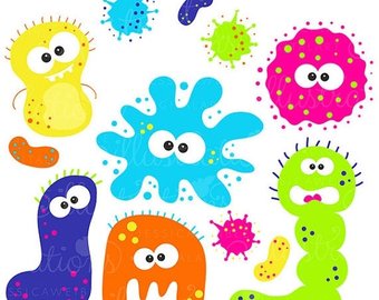 Bacteria clipart bacteria cell. Etsy sale germies cute