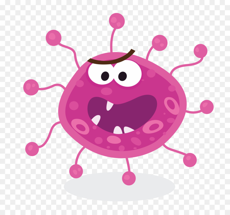 Cartoon pink red purple. Bacteria clipart bad bacteria