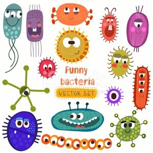 Cute funny characters in. Bacteria clipart biology