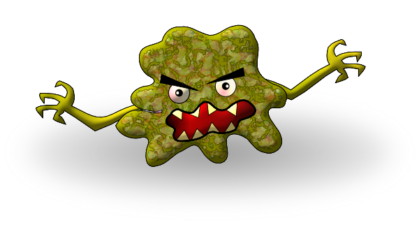 Cartoon virus clip art. Bacteria clipart evil