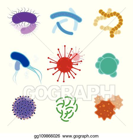 Vector illustration cell microscopic. Bacteria clipart fungus bacteria