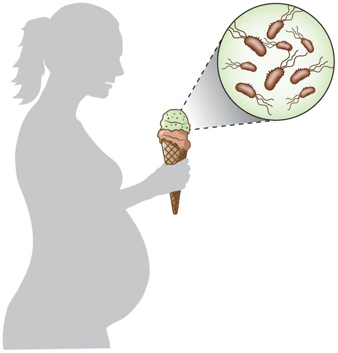 Figure a pregnant woman. Bacteria clipart listeria