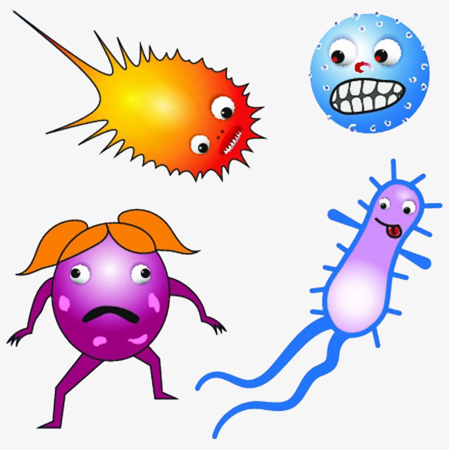 Cartoon vector parasite bacterial. Bacteria clipart parasitic
