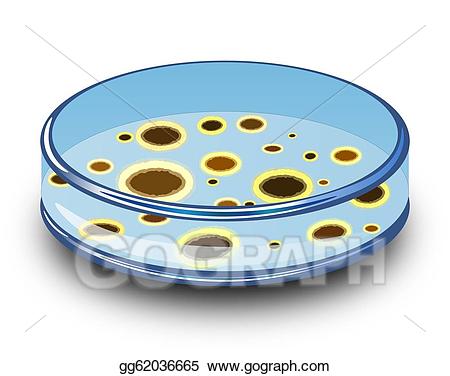Bacteria clipart petri dish. Stock illustration with germs