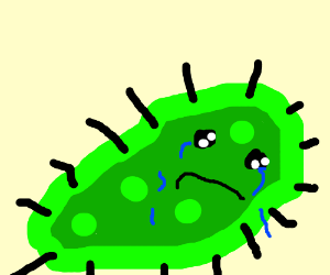 A drawing by jacktagon. Bacteria clipart sad