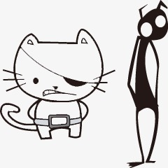 Good cat cartoon png. Bad clipart black and white