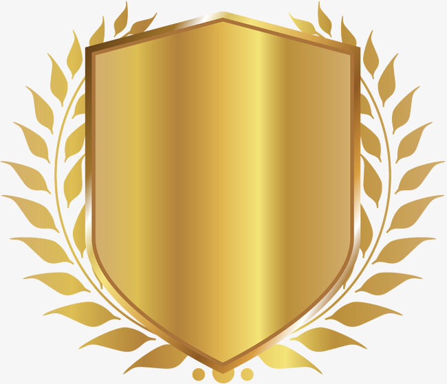 Badge clipart. Golden shield fast png