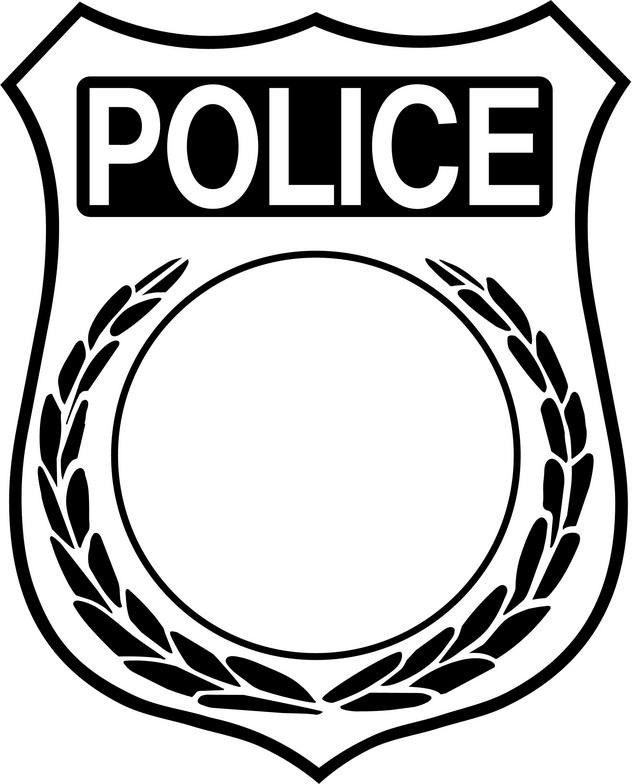 Badge clipart black and white. Elegant of police officer
