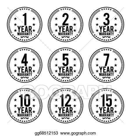 Badge clipart black and white. Vector art warranty badges