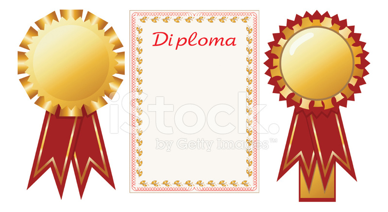 Badge clipart diploma. And badges stock vector