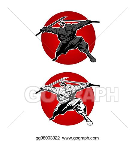 Stock illustration vintage ninja. Badge clipart insignia
