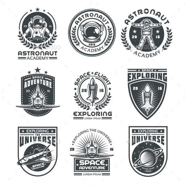 Badge clipart space. Set of vector icons