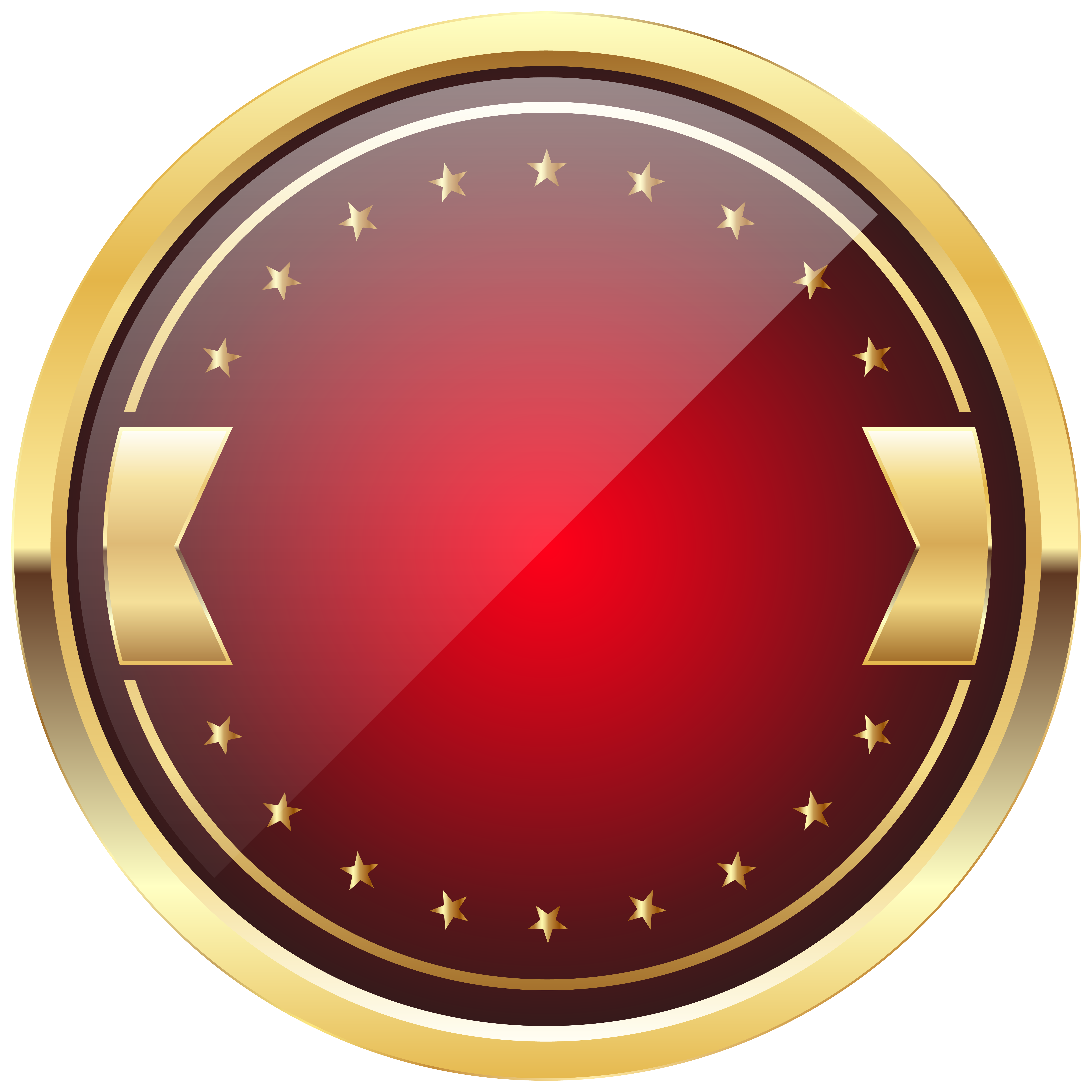 Badge clipart transparent background. Red and gold template