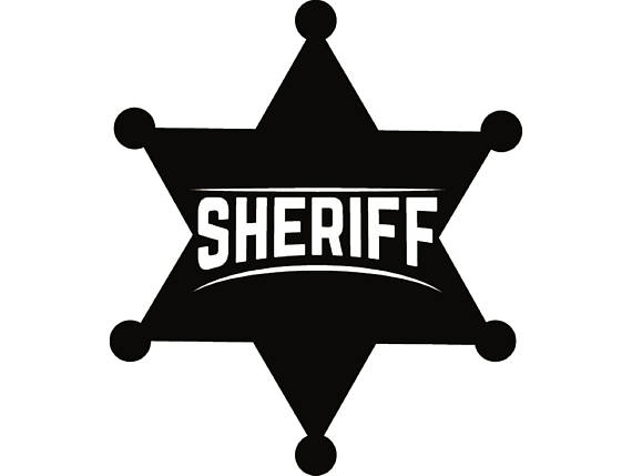 Sheriff cowboy western rodeo. Badge clipart wild west