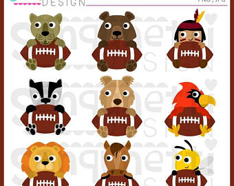 Etsy football mascot sports. Badger clipart animal character
