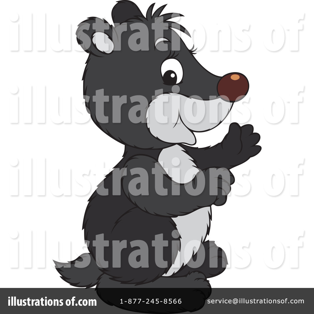 Badger clipart animal character. Illustration by alex bannykh