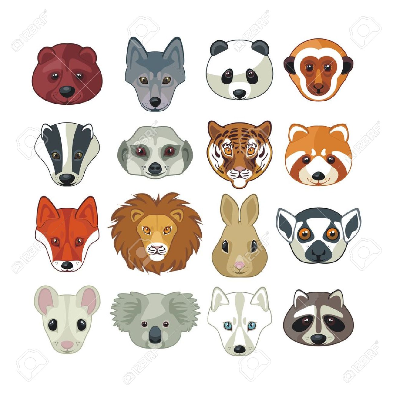 Badger clipart animal character. Head pencil and in