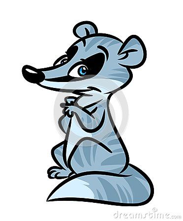 Cartoon illustration isolated image. Badger clipart animal character