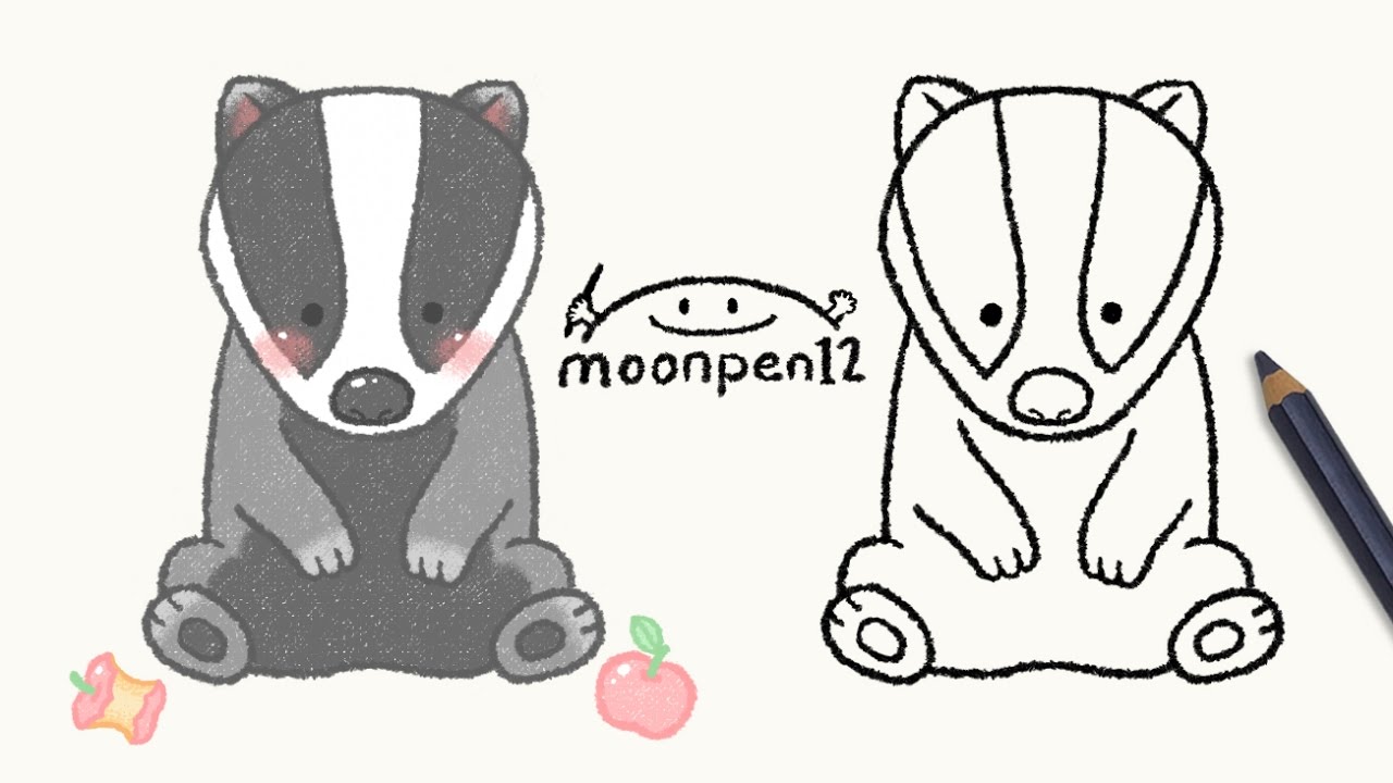 Badger clipart simple cartoon.  drawing youtube